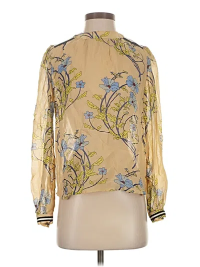 Pre-owned Warm Long Sleeve Blouse In Gold