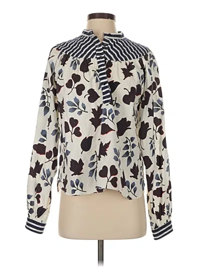 Pre-owned Warm Long Sleeve Blouse In White