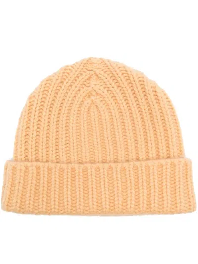 Warm-me Chunky-knit Cashmere Beanie In Yellow