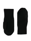 Warm-me Ribbed Cuff Mittens In Black