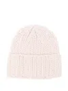 Warm-me Ribbed-knit Beanie In White