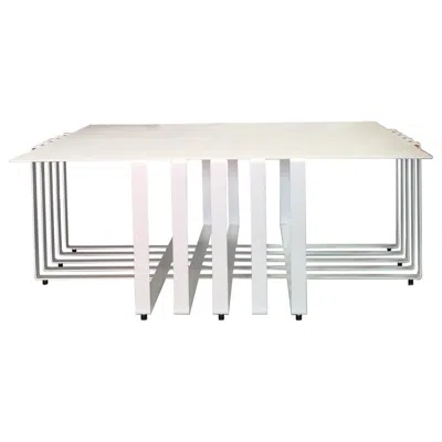 Pre-owned Warm Modern Sculptural Indoor Outdoor Coffee Table White Powder Coated Steel