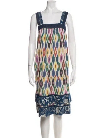 Pre-owned Warm Printed Knee-length Dress