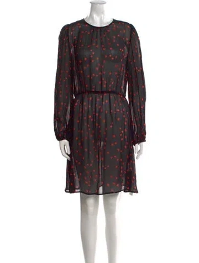 Pre-owned Warm Printed Knee-length Dress In Black