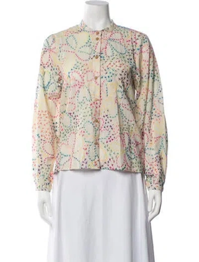 Pre-owned Warm Printed Long Sleeve Top In Neutrals