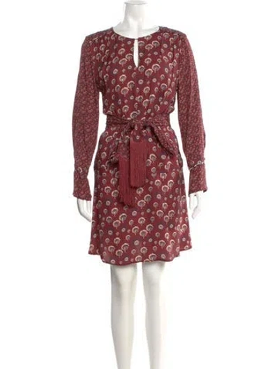 Pre-owned Warm Printed Mini Dress In Brown