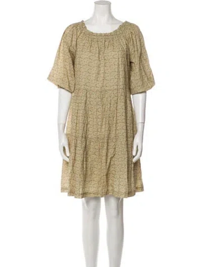 Pre-owned Warm Printed Mini Dress In Neutral