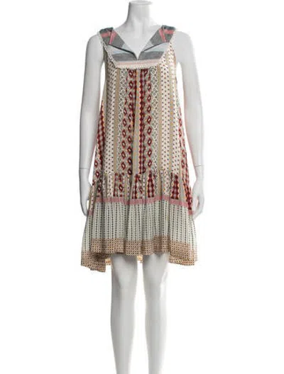 Pre-owned Warm Printed Mini Dress In Neutrals