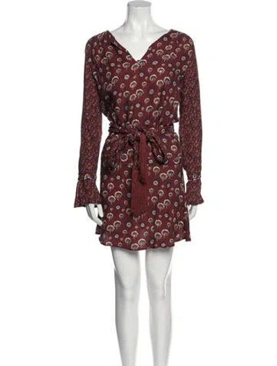 Pre-owned Warm Printed Mini Dress In Red