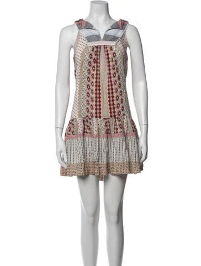 Pre-owned Warm Printed Mini Dress In White
