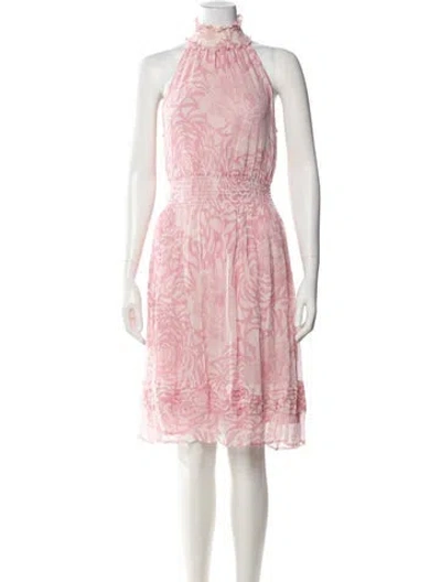 Pre-owned Warm Silk Knee-length Dress In Pink