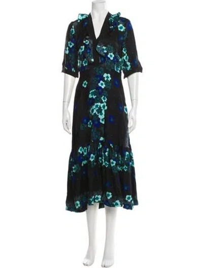 Pre-owned Warm Silk Long Dress In Black