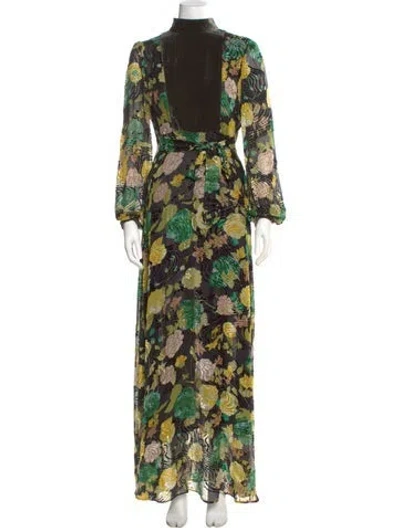 Pre-owned Warm Silk Long Dress In Black