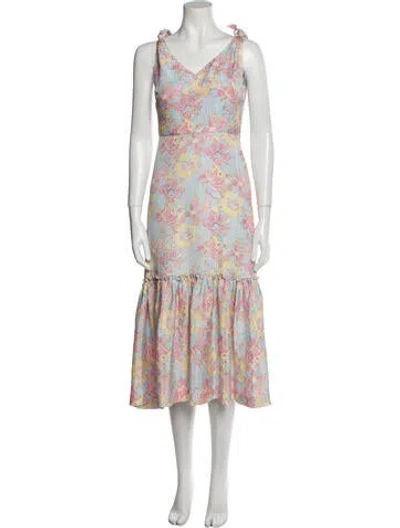 Pre-owned Warm Silk Long Dress In Blue