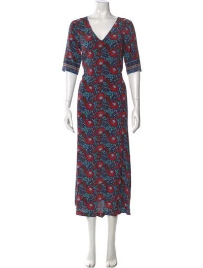 Pre-owned Warm Silk Long Dress In Blue