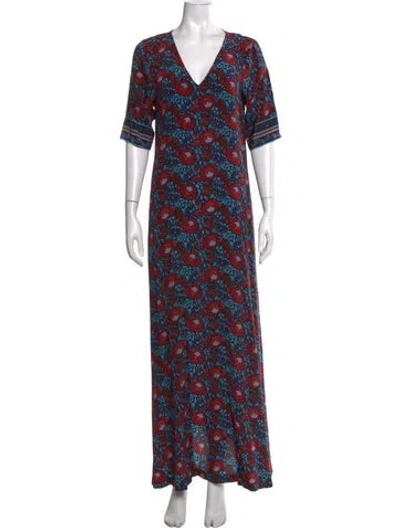 Pre-owned Warm Silk Long Dress In Blue