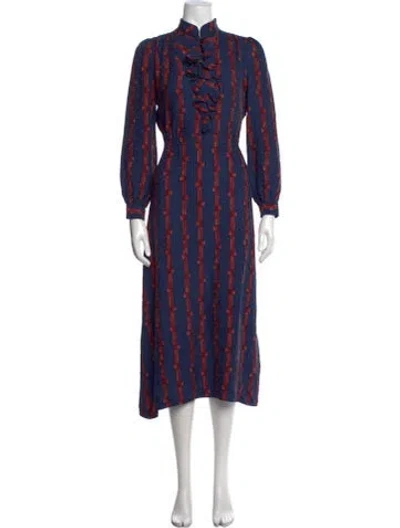 Pre-owned Warm Silk Long Dress In Blue