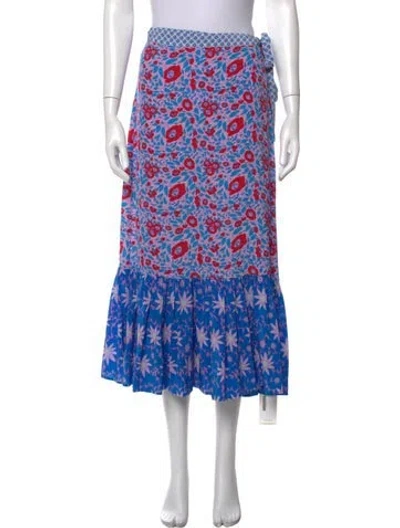 Pre-owned Warm Silk Long Skirt In Blue