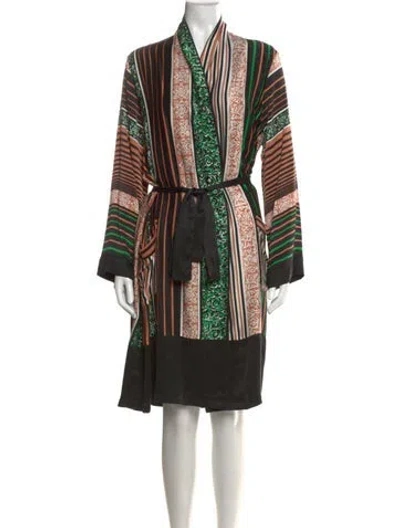 Pre-owned Warm Silk Midi Length Dress In Black