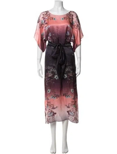 Pre-owned Warm Silk Midi Length Dress In Pink