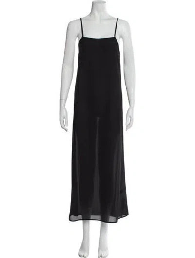 Pre-owned Warm Square Neckline Long Dress In Black
