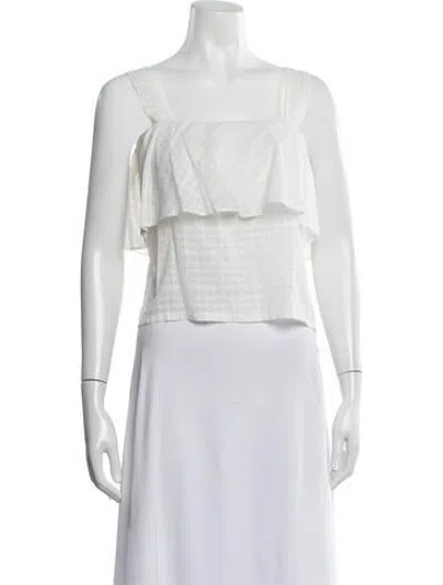 Pre-owned Warm Square Neckline Sleeveless Top In White