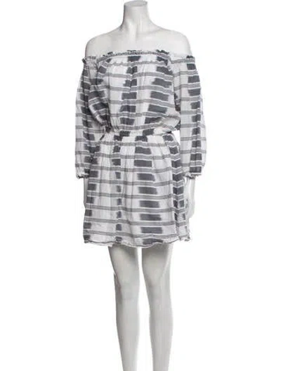 Pre-owned Warm Striped Mini Dress In White