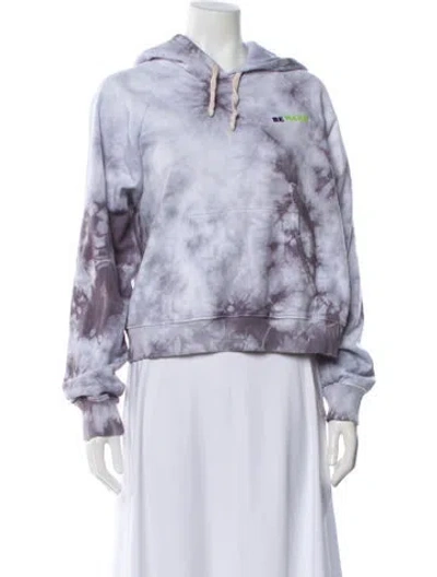 Pre-owned Warm Tie-dye Print Crew Neck Hoodie In Blue