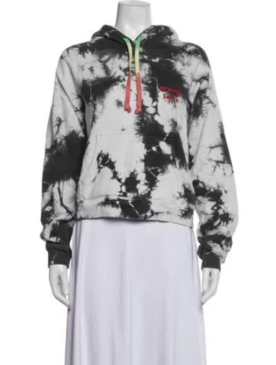 Pre-owned Warm Tie-dye Print Crew Neck Hoodie In Blue