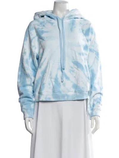 Pre-owned Warm Tie-dye Print Crew Neck Hoodie In Blue