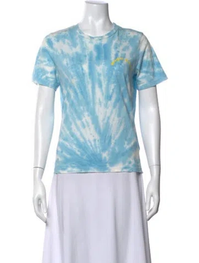 Pre-owned Warm Tie-dye Print Crew Neck T-shirt In Blue