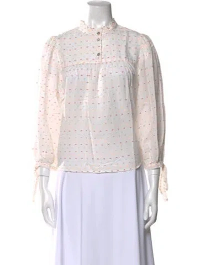 Pre-owned Warm Wool Printed Blouse In Neutral
