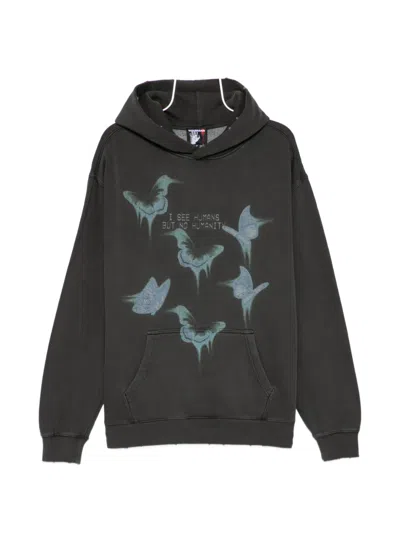 Warman Butterfly-print Hoodie In Black