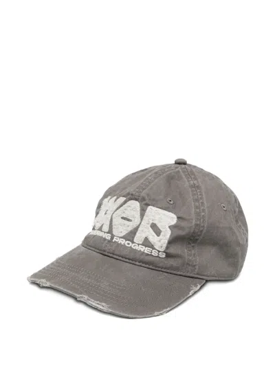Warman Distressed Baseball Cap In Gray