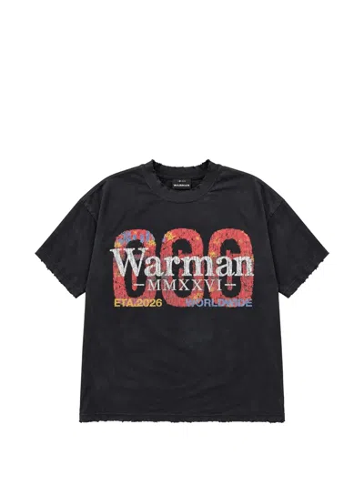 Warman Distressed Logo-print T-shirt In Black