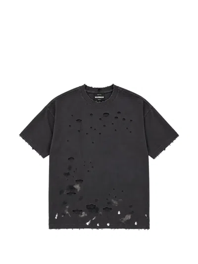 Warman Distressed Paint-splatter T-shirt In Black