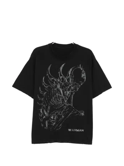 Warman Graphic Print T-shirt In Black