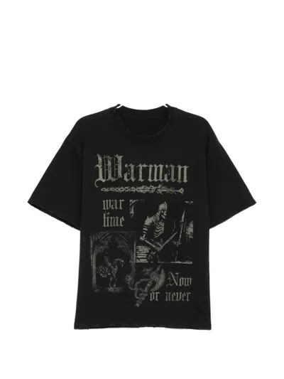 Warman Graphic Print T-shirt In Black