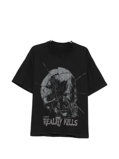 Warman Graphic Raw-cut T-shirt In Black