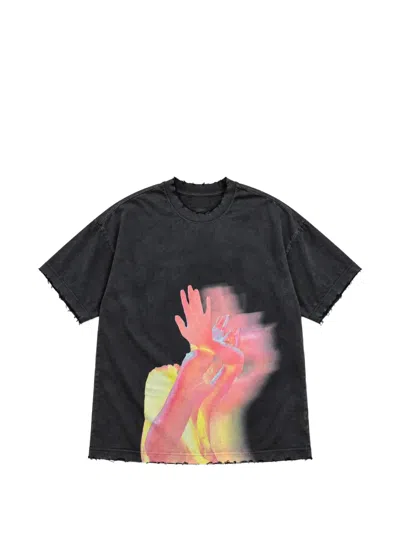 Warman Graphic-print Distressed T-shirt In Gray