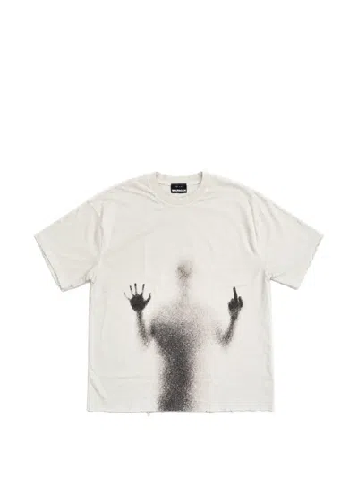 Warman Graphic-print Distressed T-shirt In Gray