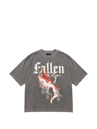 Warman Graphic-print Distressed T-shirt In Gray