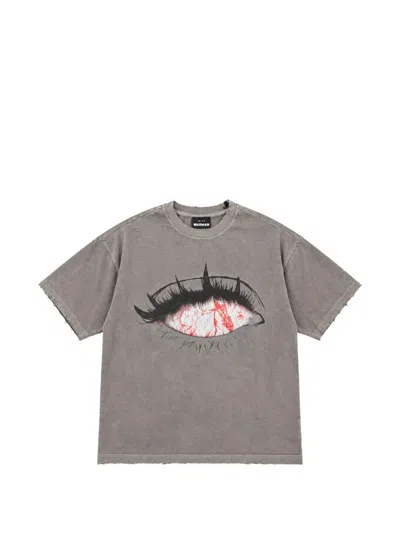 Warman Graphic-print Distressed T-shirt In Gray