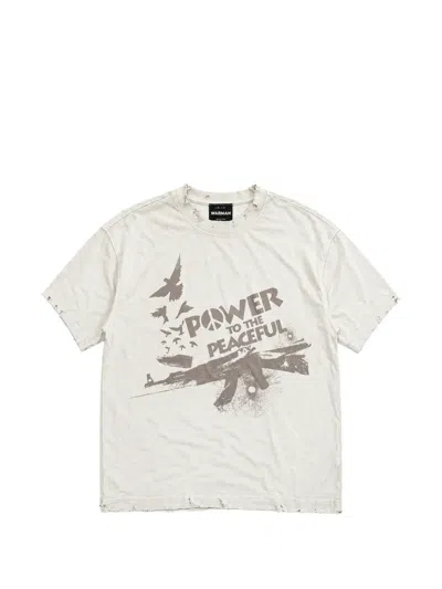 Warman Graphic-print Distressed T-shirt In Neutral