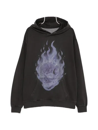 Warman Skull Printed Hoodie In Black