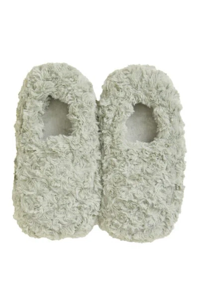 Warmies Curly Plush Slippers In Sage Green