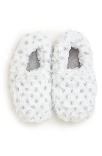 Warmies Plush Slippers In Snowy Dots