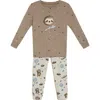 Warmies Sloth Pj Set In Brown