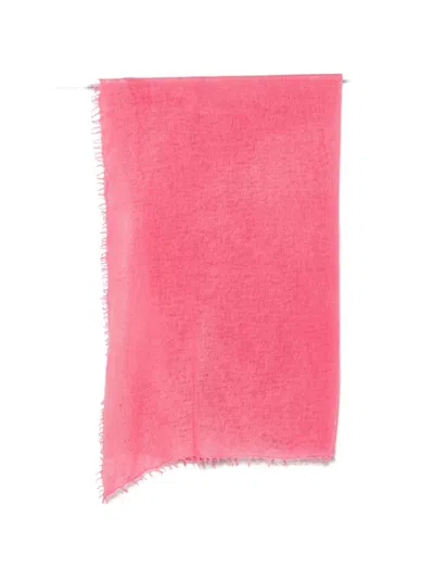 Warm-me Nomad Small Frayed Scarf In Pink