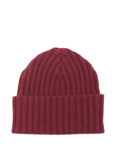Warm-me Poppeye Ribbed-knit Beanie Hat In Red